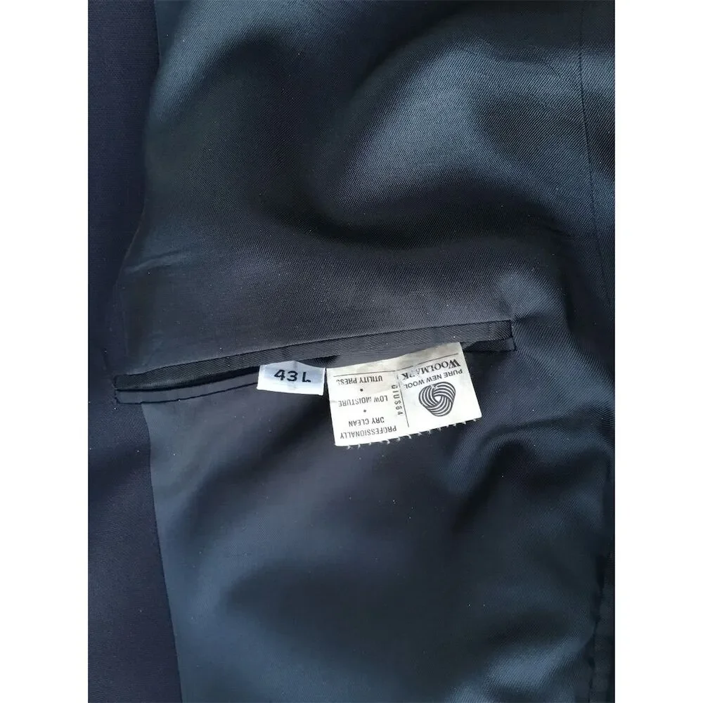 Austin‎ Reed Men's Navy Blue Blazer 43L Gold Button Formal Jacket